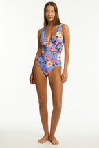 Sea Level Spliced Swimsuit