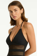 Sea Level Drift Halter Swimsuit