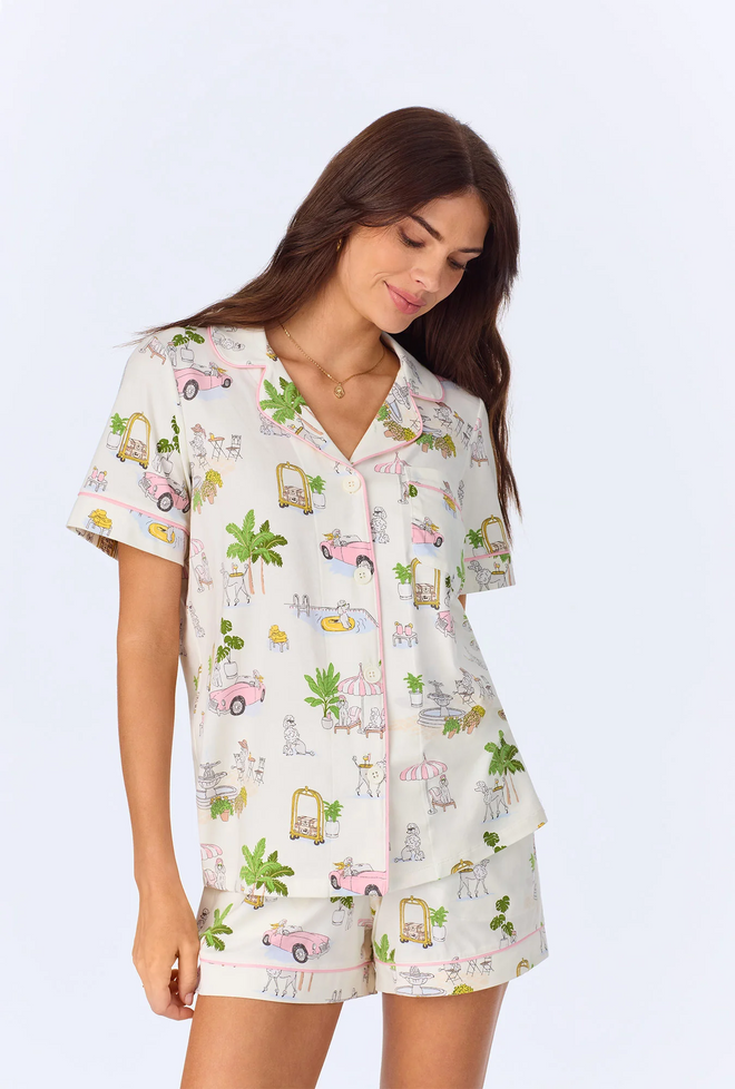Bedhead Pajamas Poolside Poodles S/S Short Set