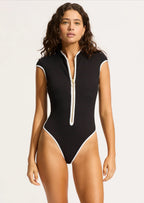 Seafolly Beach Bound Zip Front Swimsuit