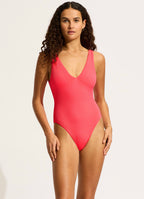 Seafolly Sea Dive Deep V Neck Swimsuit