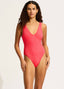 Seafolly Sea Dive Deep V Neck Swimsuit