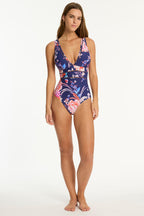 Sea Level Spliced Swimsuit