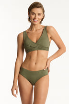Sea Level Cross Front Mid Rise Bikini