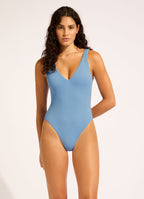 Seafolly Sea Dive Deep V Neck Swimsuit