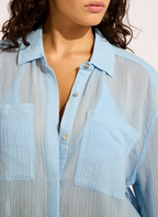 Seafolly Crinkle Twill Beach Shirt