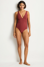 Sea Level Panel Line Swimsuit