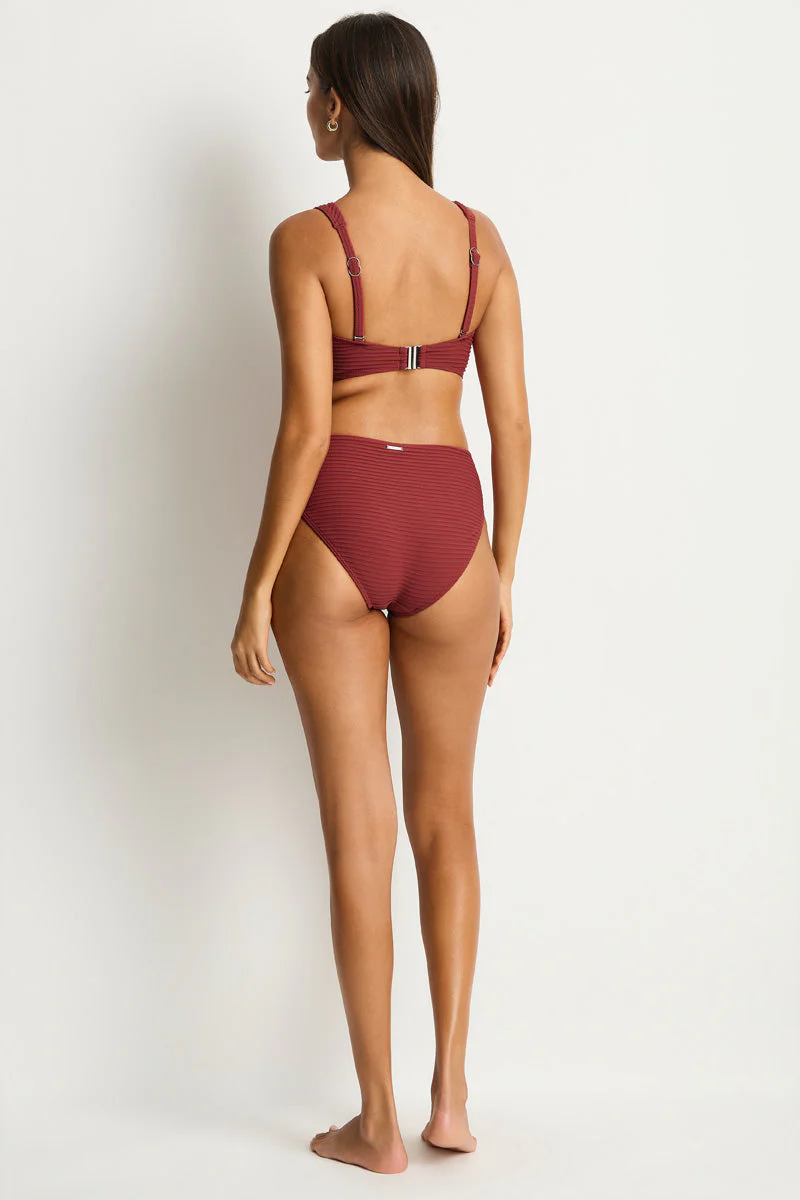 Sea Level Cross Front Mid Rise Bikini