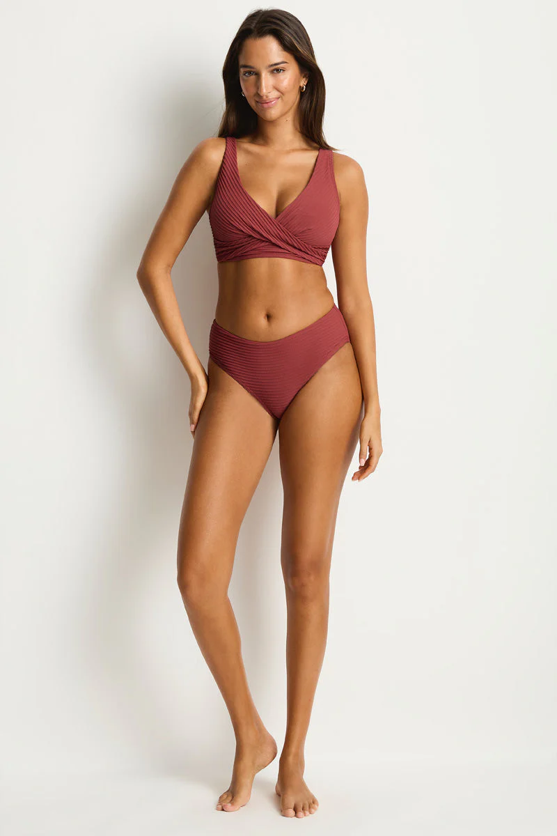 Sea Level Cross Front Mid Rise Bikini
