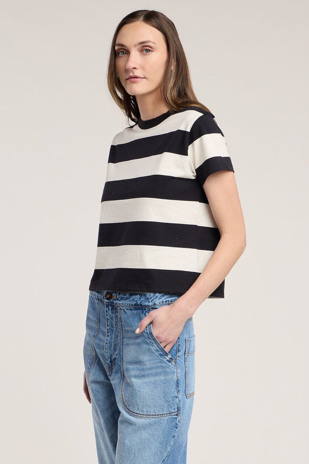 Velvet Fiona Jersey Stripe Top