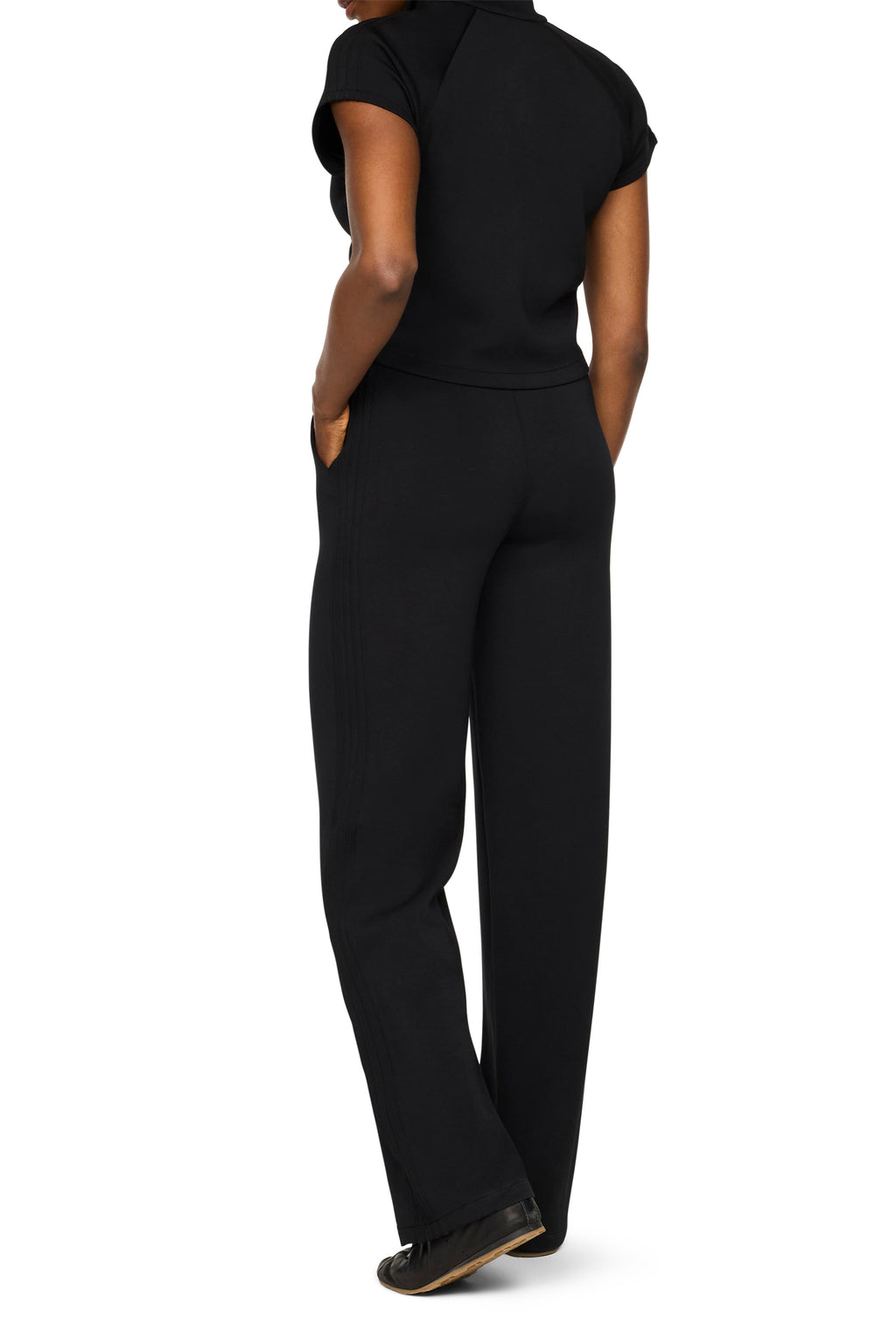Spanx Air Essentials Pintuck Half Zip Jumpsuit