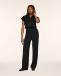 Spanx Air Essentials Pintuck Half Zip Jumpsuit