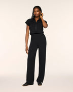 Spanx Air Essentials Pintuck Half Zip Jumpsuit