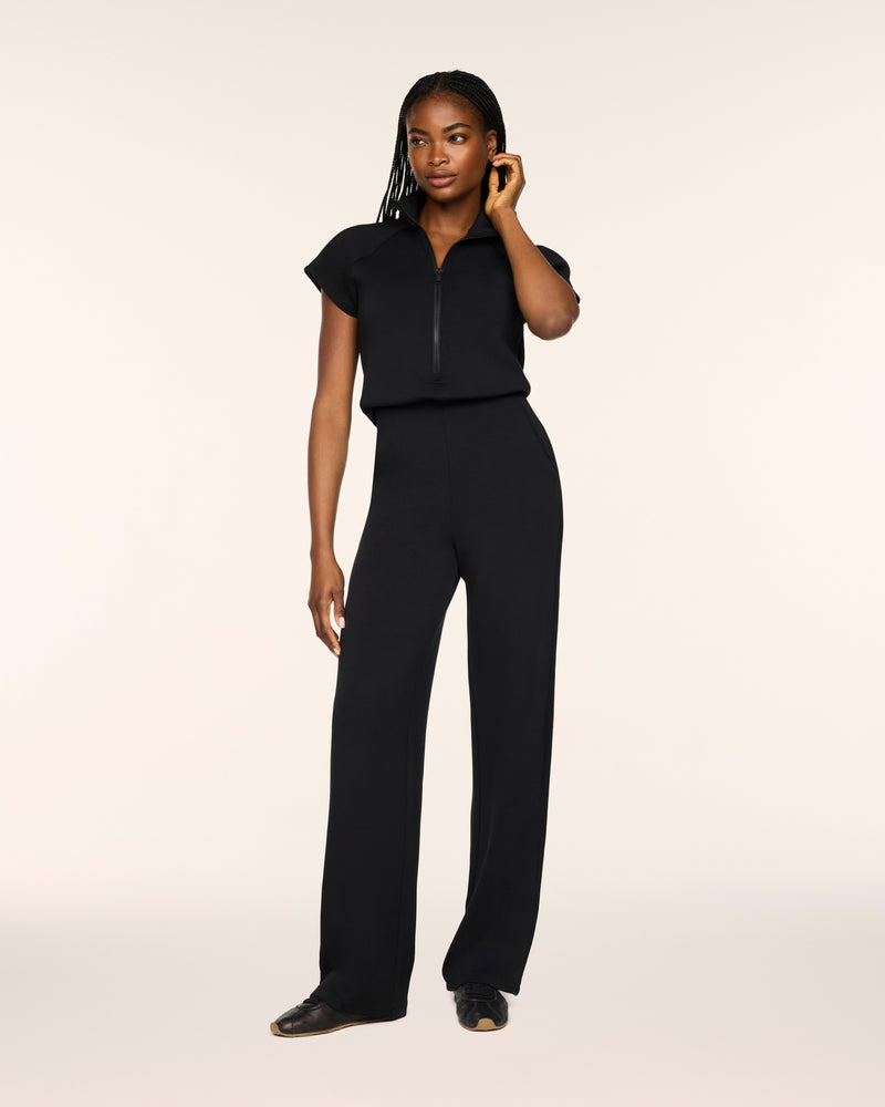 Spanx Air Essentials Pintuck Half Zip Jumpsuit