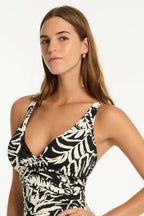 Sea Level Cross Front Rouched Swimsuit