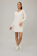 Pistache Knit Dress with Rib Sleeves