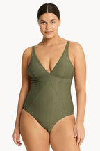 Sea Level Panel Line Swimsuit