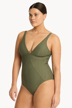 Sea Level Panel Line Swimsuit