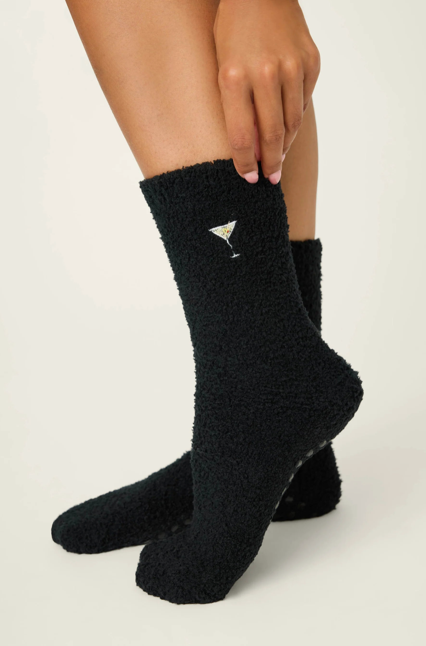 PJ Salvage Cozy Crew Socks with Grip