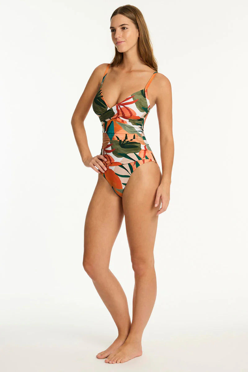 Sea Level Cross Front Scoop Back Swimsuit