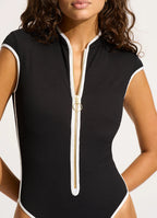 Seafolly Beach Bound Zip Front Swimsuit