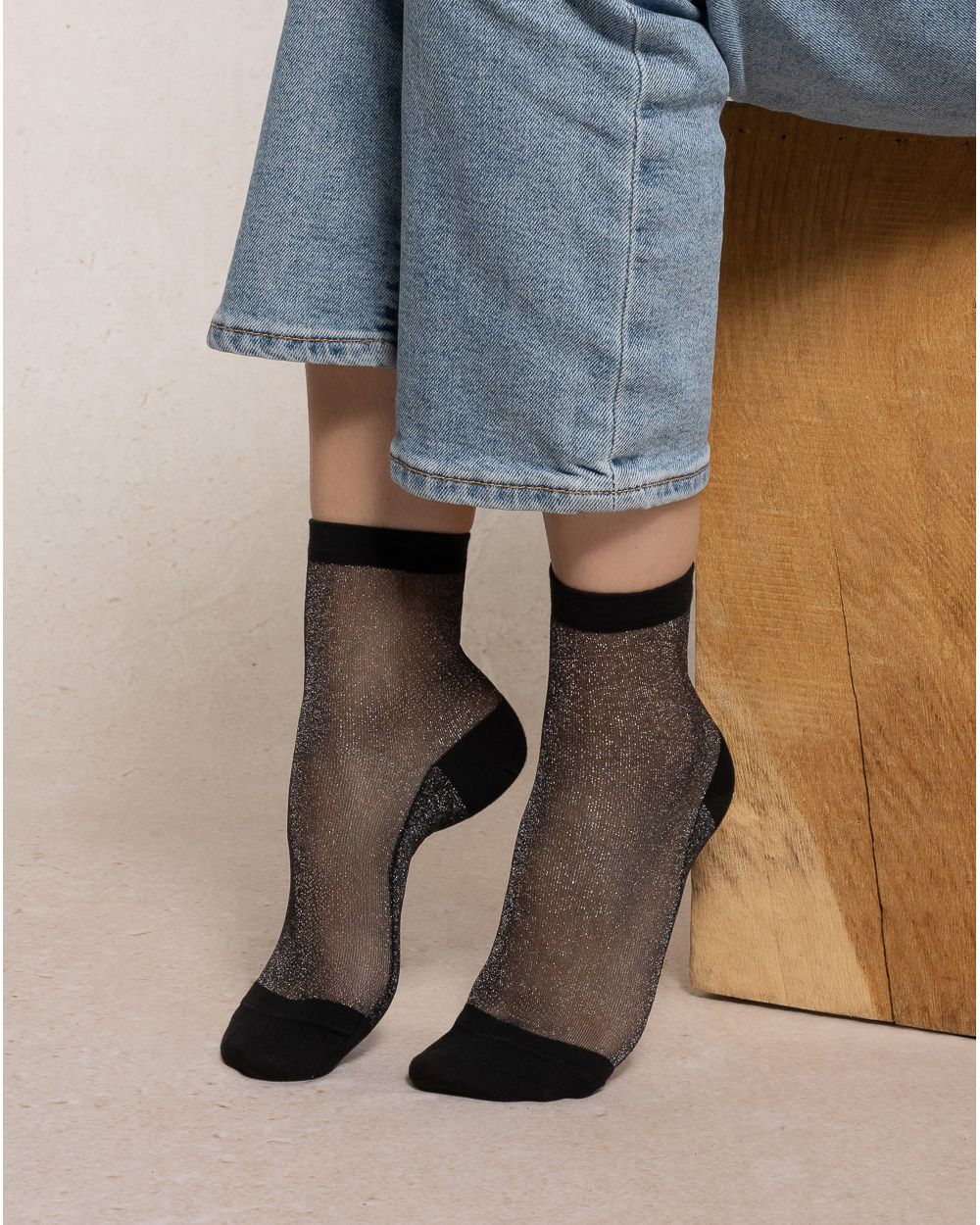 Bleu Foret Transparent Short Sock