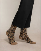 Bleu Foret Fine Wool Animal Print Socks