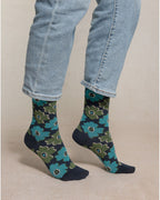 Bleu Foret Petunia Ink Velvet Socks