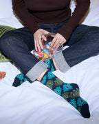 Bleu Foret Petunia Ink Velvet Socks