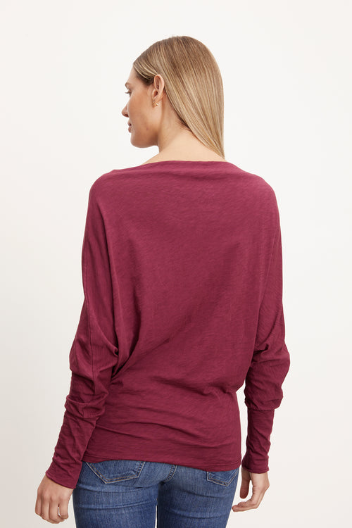 Velvet Cotton Slub Boatneck Top - Novalee06