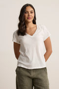 Velvet Originals Eli V Neck Cropped T-Shirt