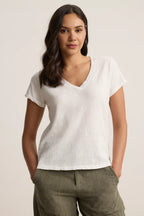 Velvet Originals Eli V Neck Cropped T-Shirt