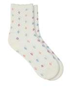 Bleu Foret Open Work Diamonds Socks