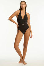 Sea Level Eclipse V Neck Halter Swimsuit