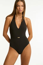 Sea Level Eclipse V Neck Halter Swimsuit