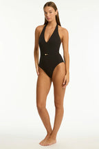 Sea Level Eclipse V Neck Halter Swimsuit
