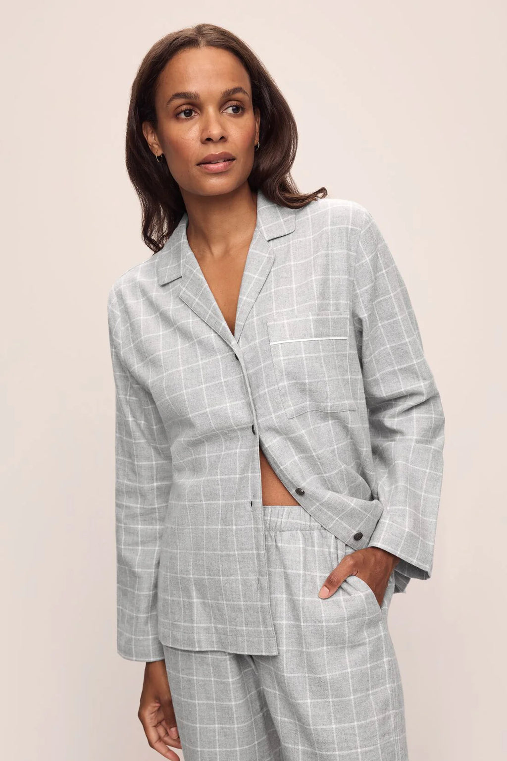Eberjey Flannel Classic Long PJ Set