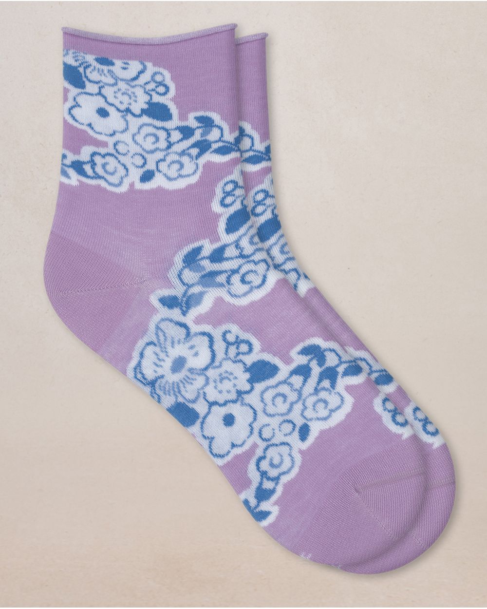Bleu Foret Floral Socks