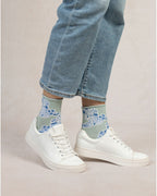 Bleu Foret Floral Socks