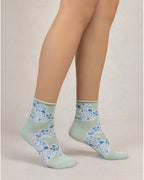 Bleu Foret Floral Socks