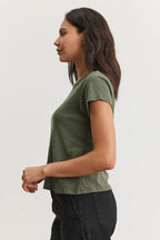 Velvet Originals Marie Crew Neck Cropped T-Shirt