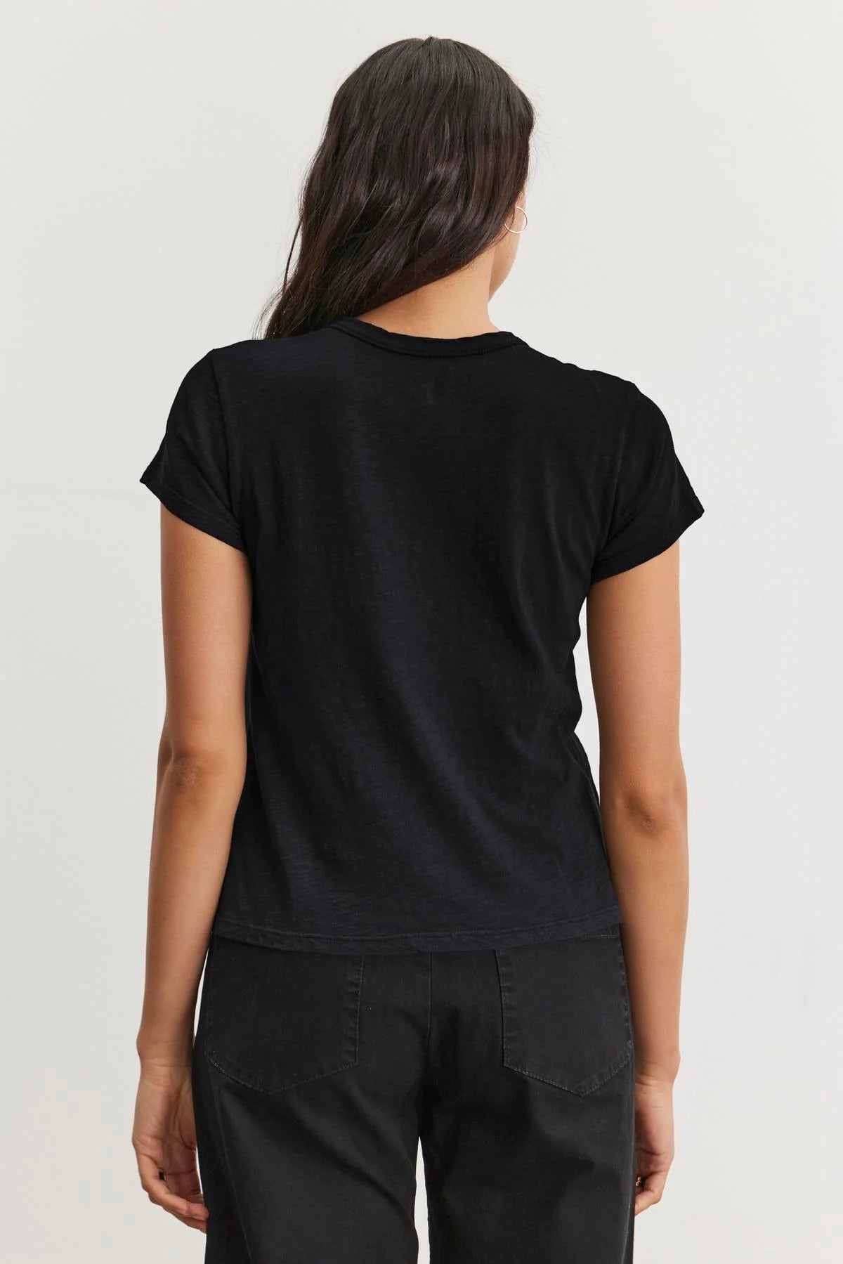 Velvet Originals Marie Crew Neck Cropped T-Shirt