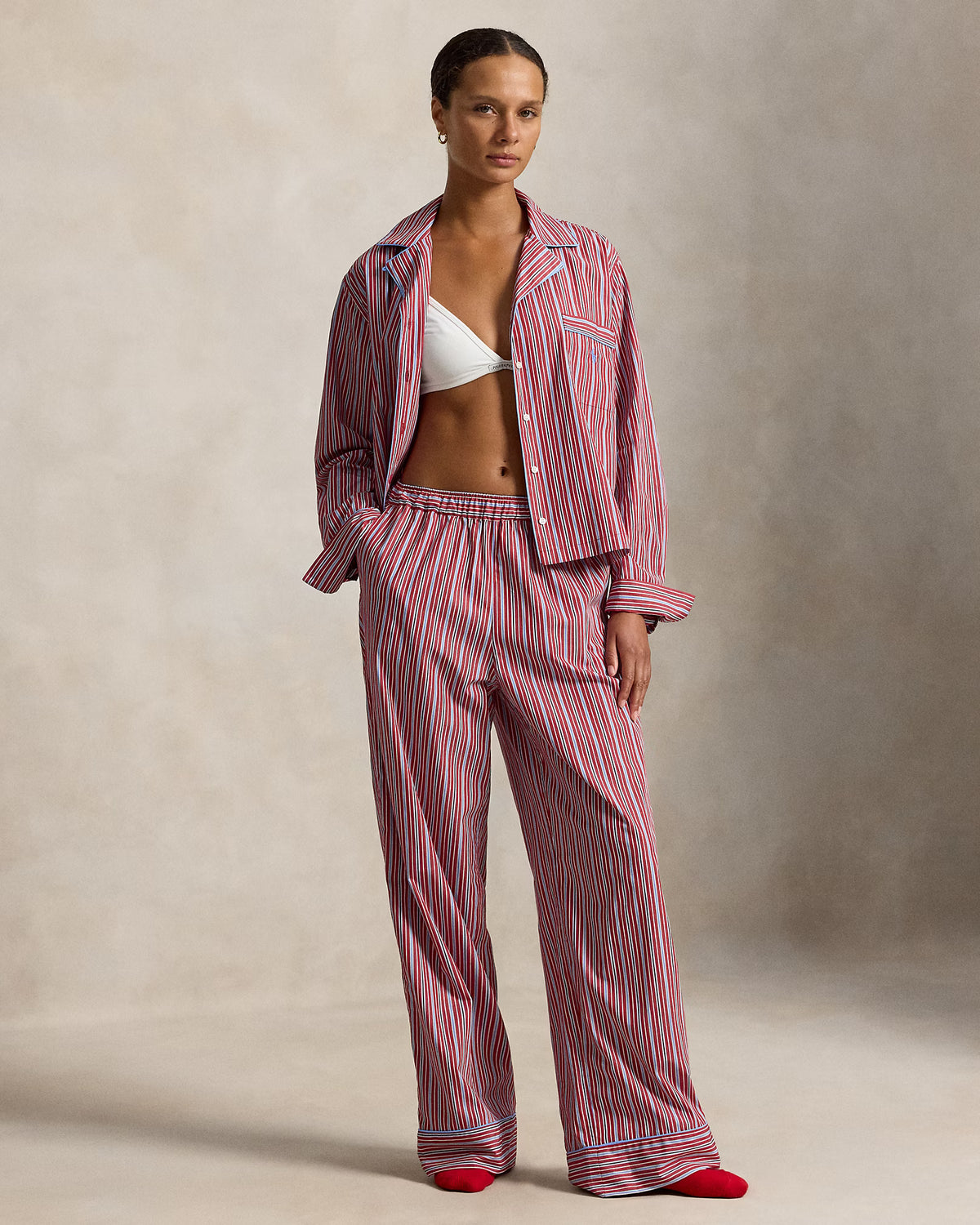 Ralph Lauren 100% Cotton Club Stripe PJ Set