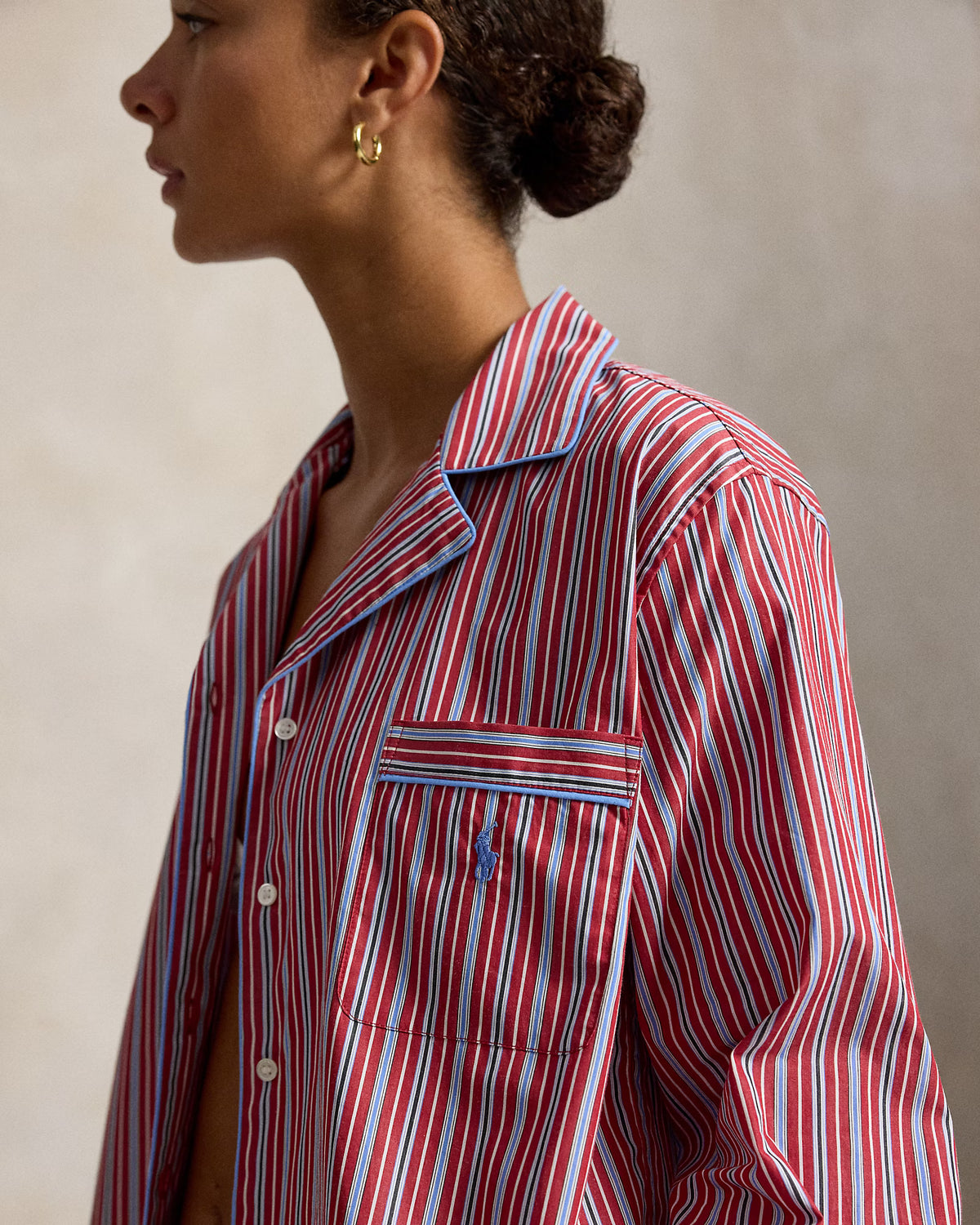 Ralph Lauren 100% Cotton Club Stripe PJ Set