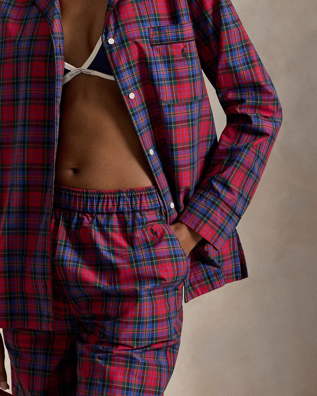 Ralph Lauren 100% Cotton Elliot Plaid PJ Set