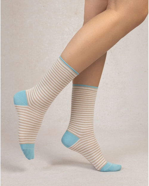 Bleu Foret Stripes Pattern Socks