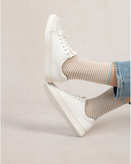 Bleu Foret Stripes Pattern Socks
