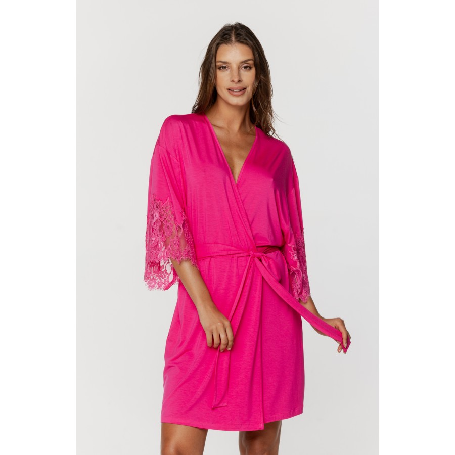 Coemi Micromodal Lace Robe