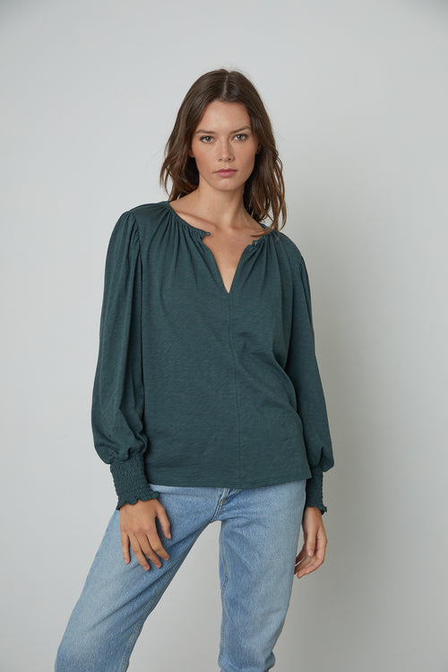 Velvet Cotton Slub L/S Top Irina05