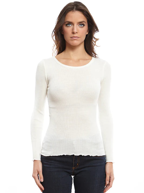 OSCALITO Wool & Silk Long Top Sleeve 3446R